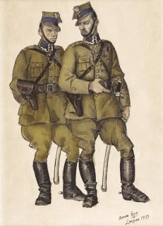 Artur Szyk - Two Polish Officers