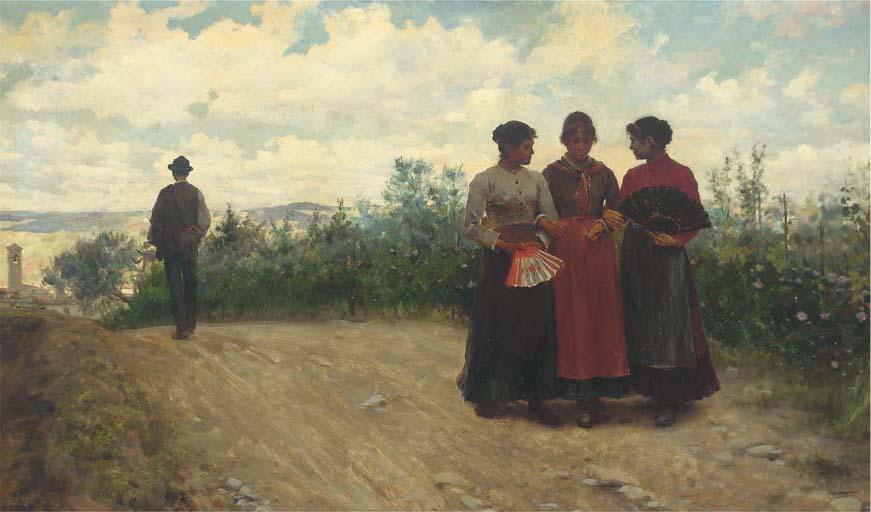 Arturo Faldi - Gossips In The Roman Campagna