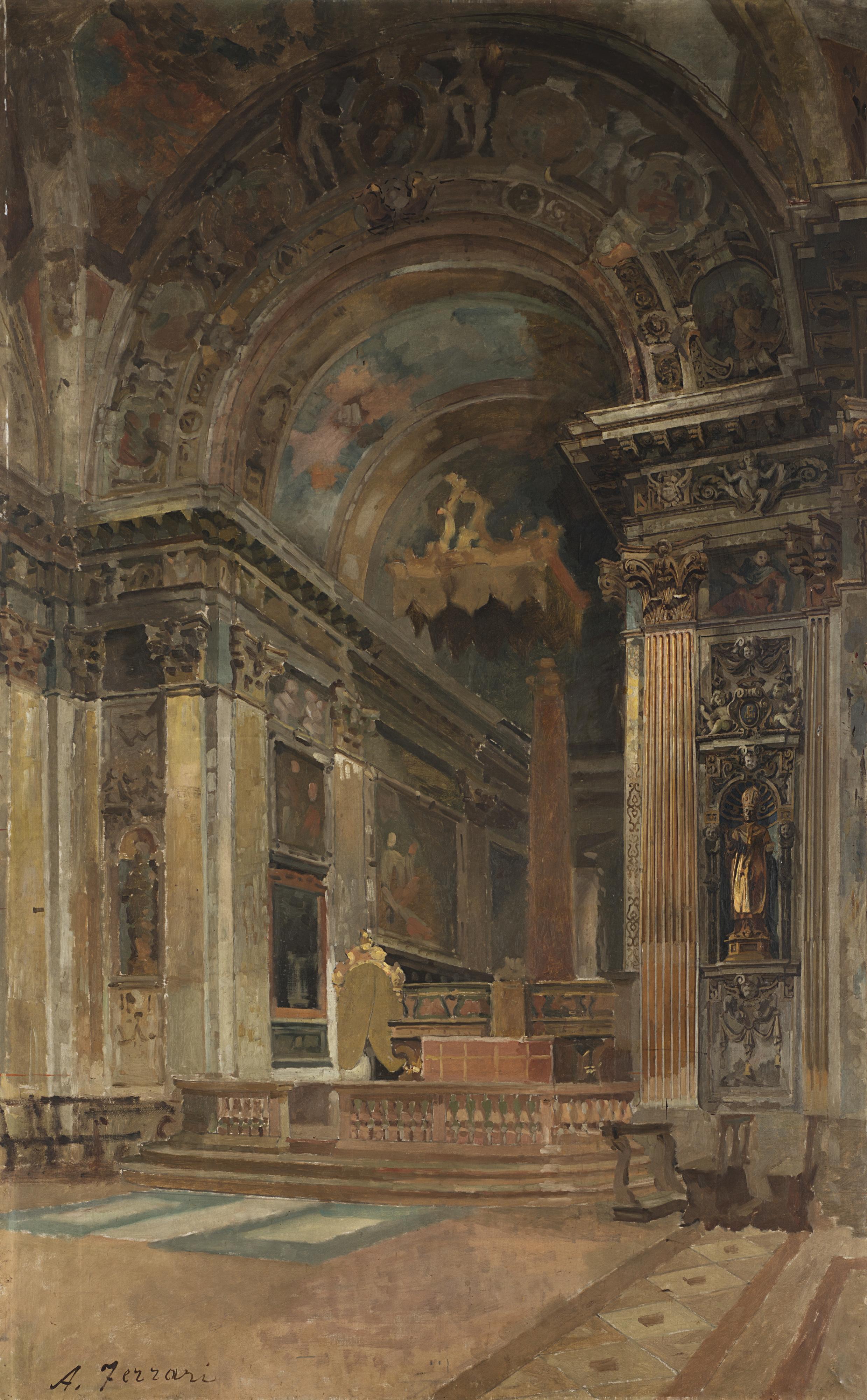 Arturo Ferrari - Interno della chiesa di Sant\'Antonio Abate