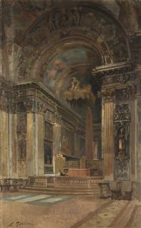 Arturo Ferrari - Interno della chiesa di Sant\'Antonio Abate