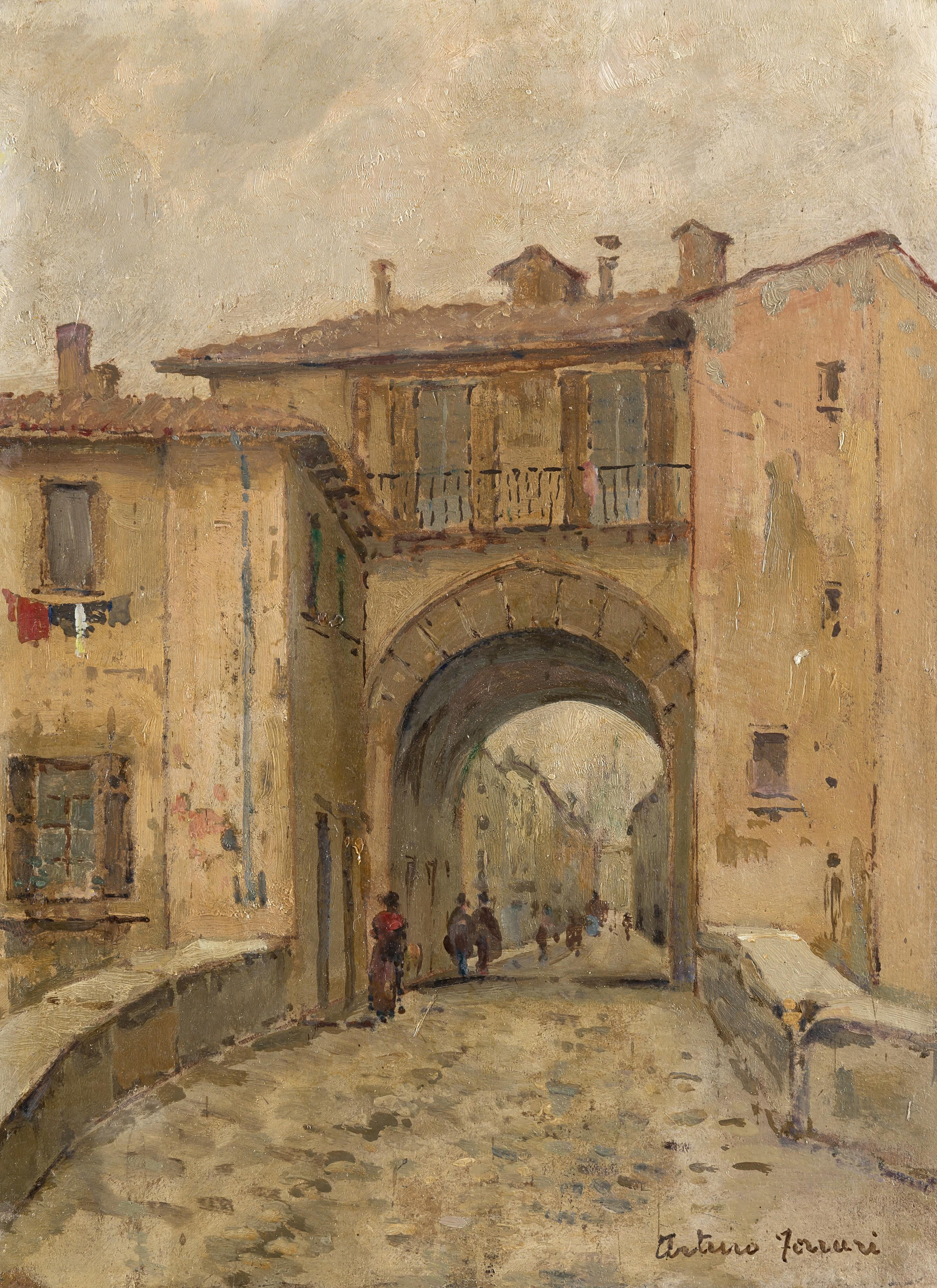 Arturo Ferrari - La Pusterla dei Fabbri avanti il 1900