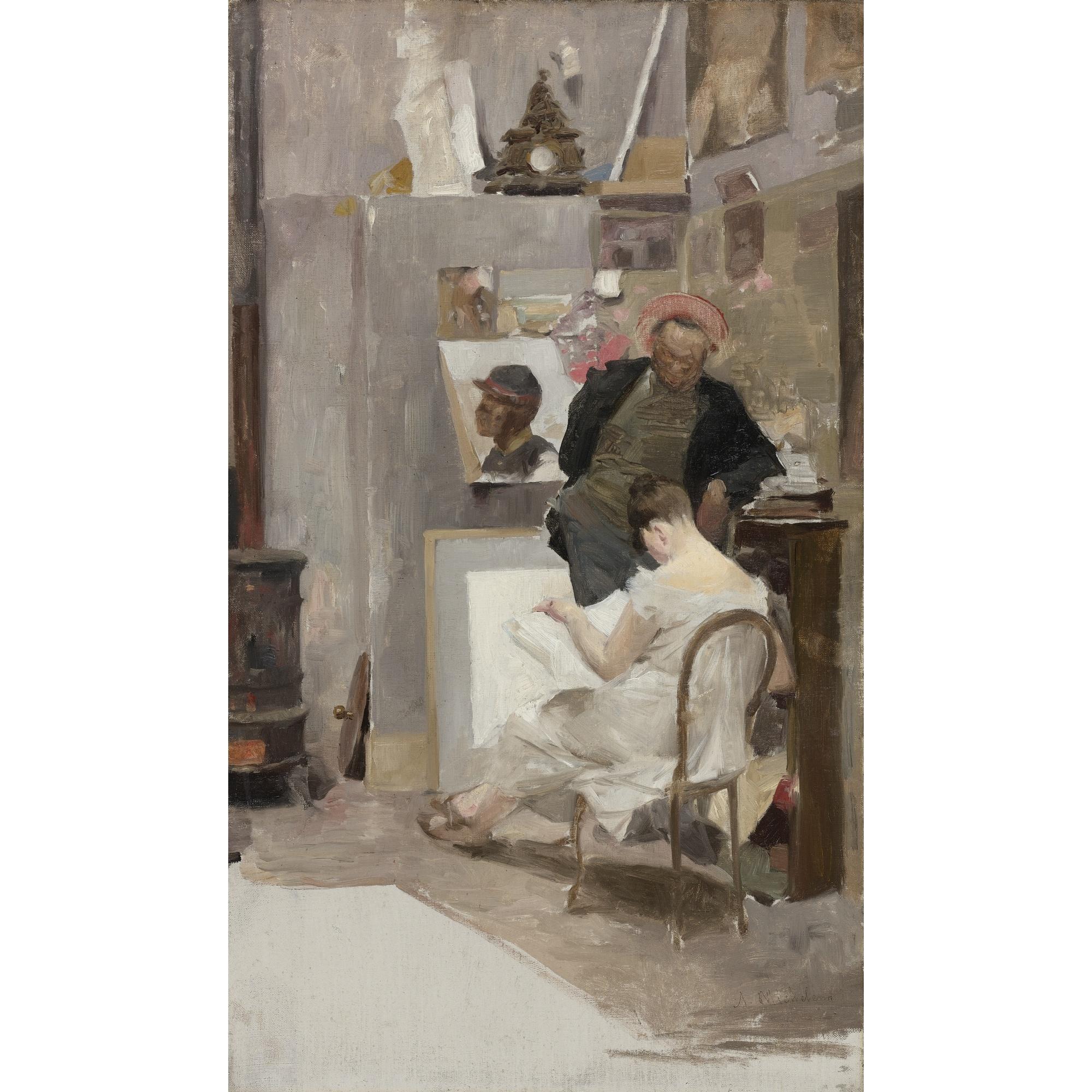 Arturo Michelena - En El Estudio Del Pintor