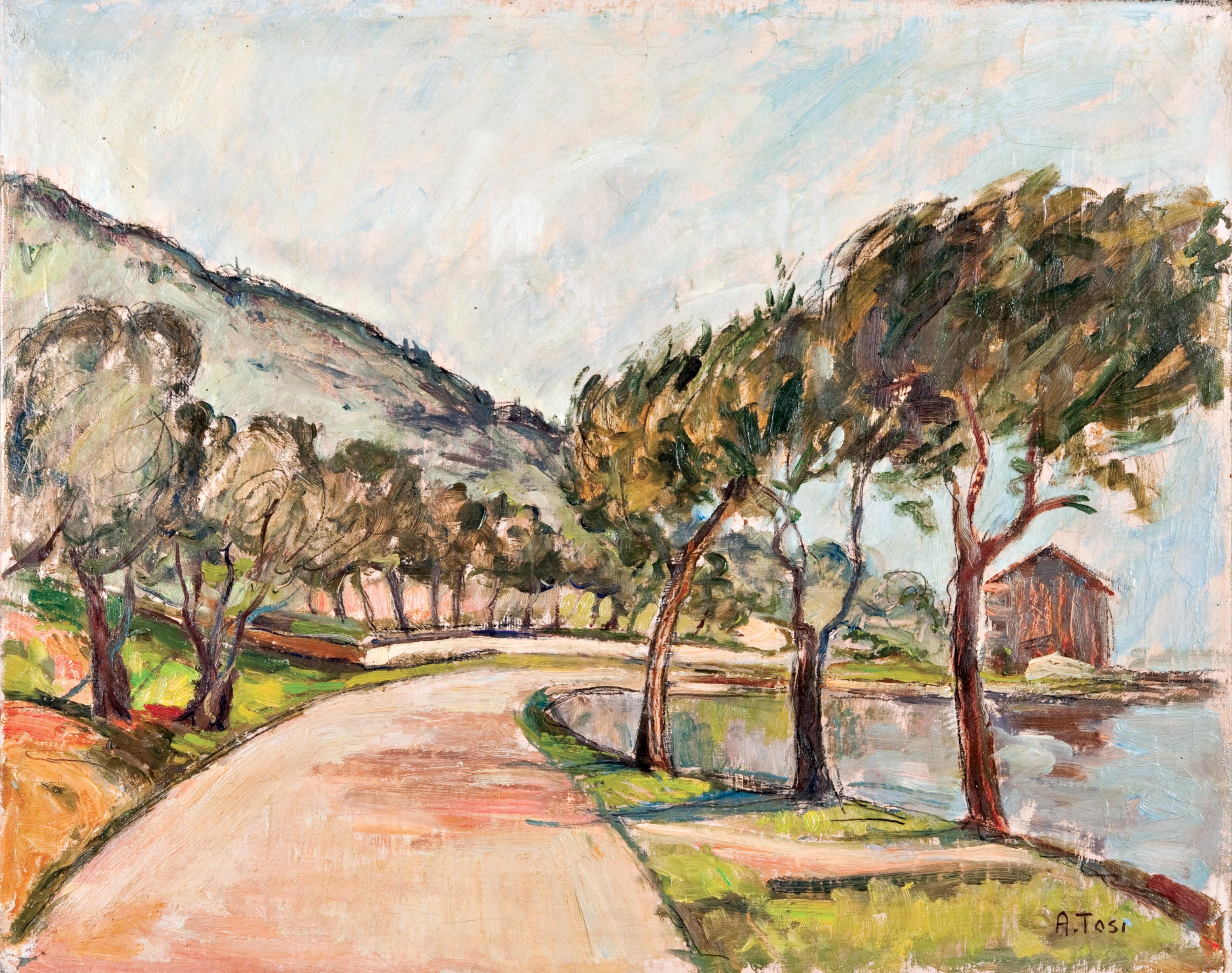 Arturo Tosi - Il lago a Pallanza