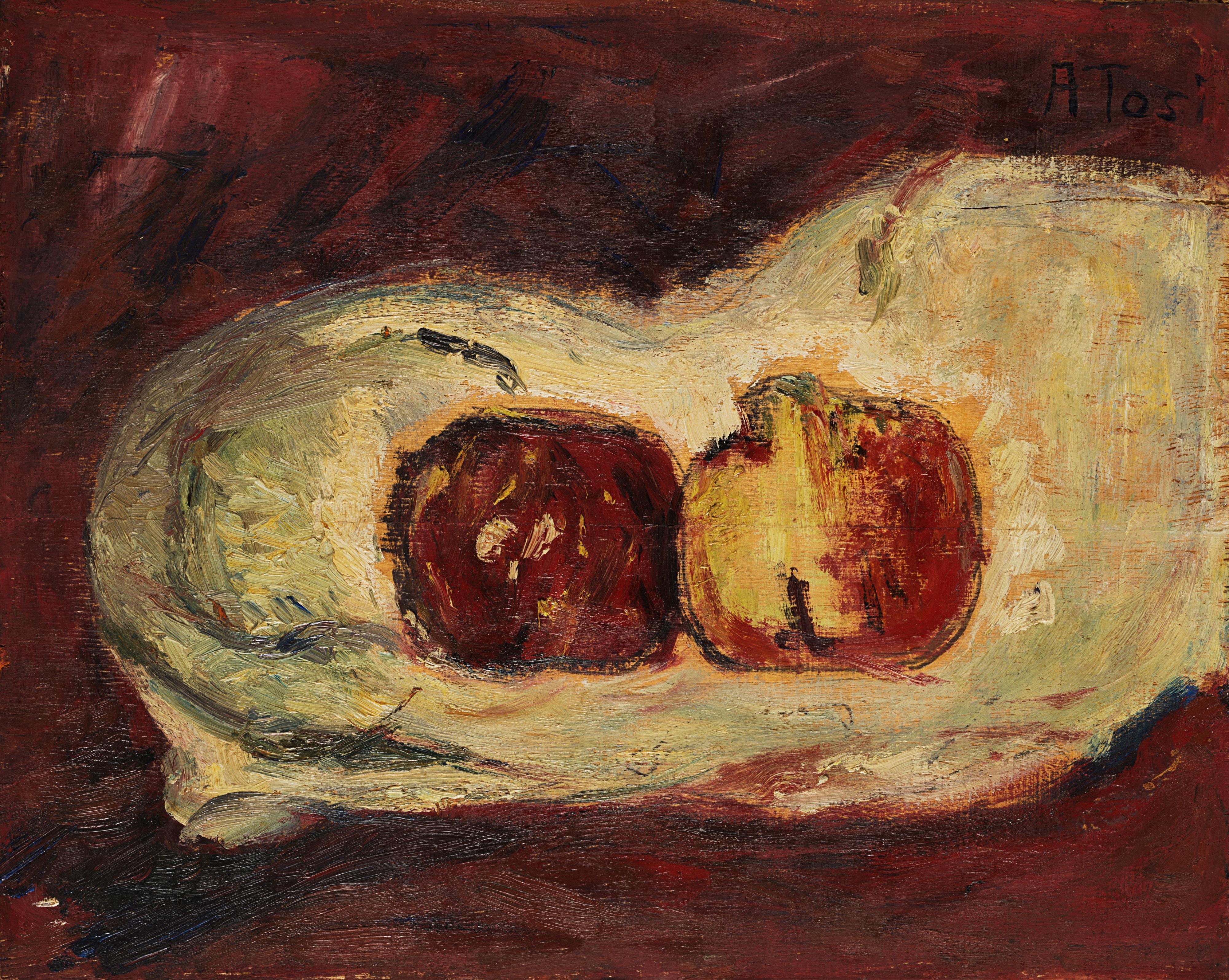 Arturo Tosi - Natura morta con melograne