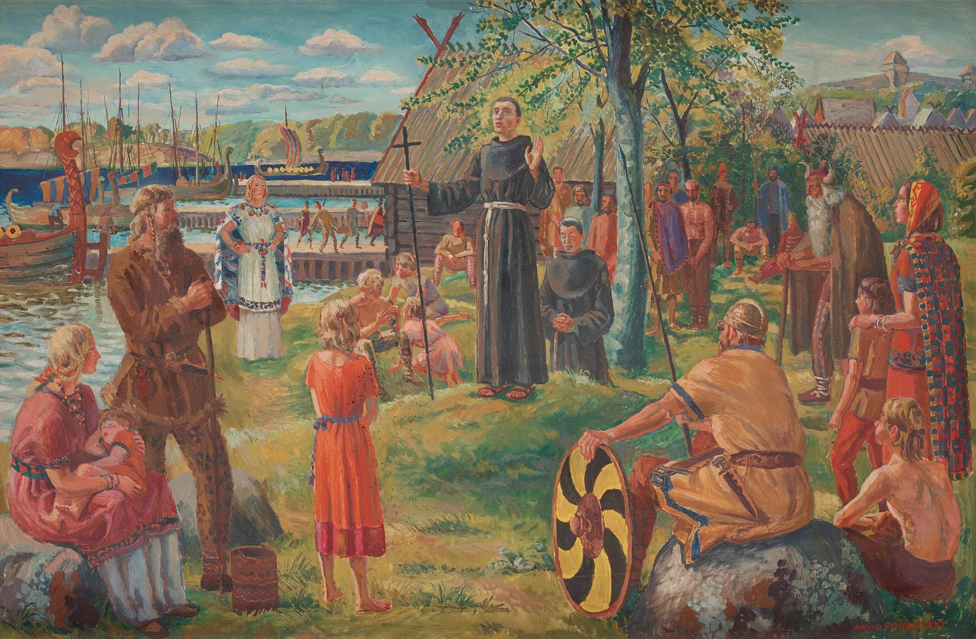 Arvid Fougstedt - Ansgar Preaches in Birka