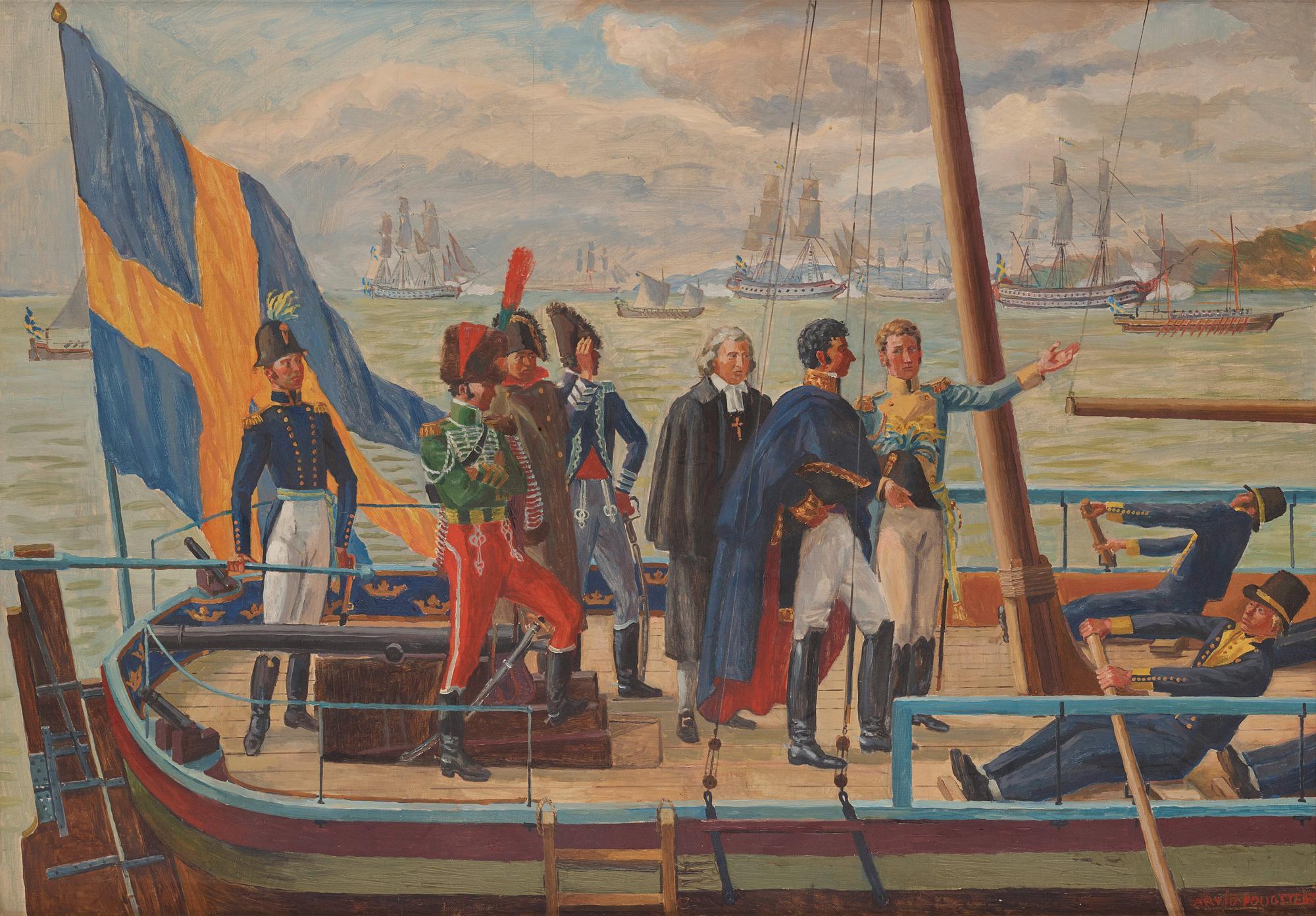 Arvid Fougstedt - Jean Baptiste Bernadotte arrives in Helsingborg in 1810.