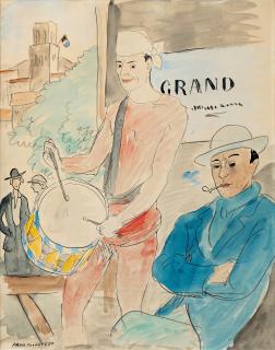 Arvid Fougstedt - Street scene with Musicians