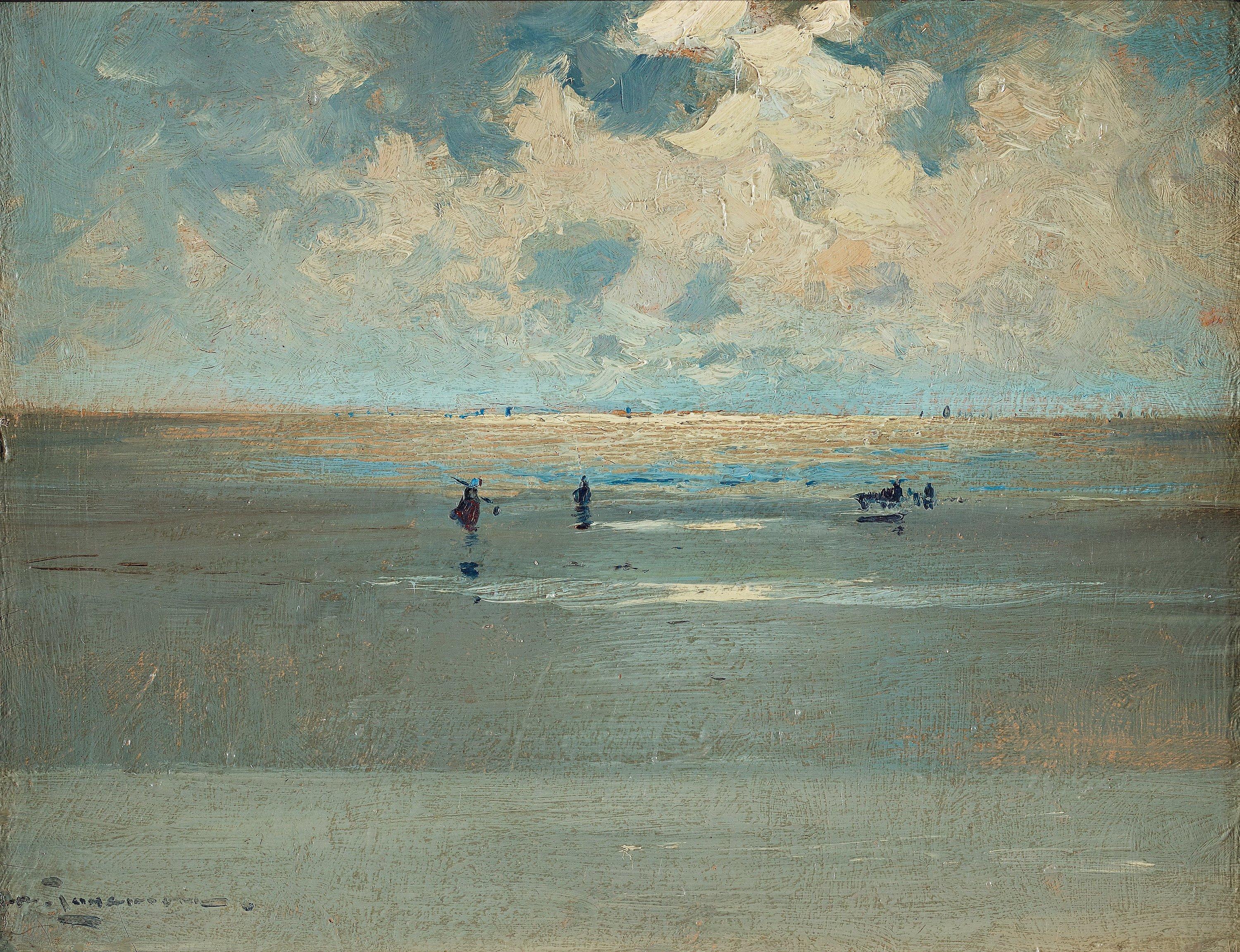 Arvid Johansson - French beach scene from Normandy or Brittany