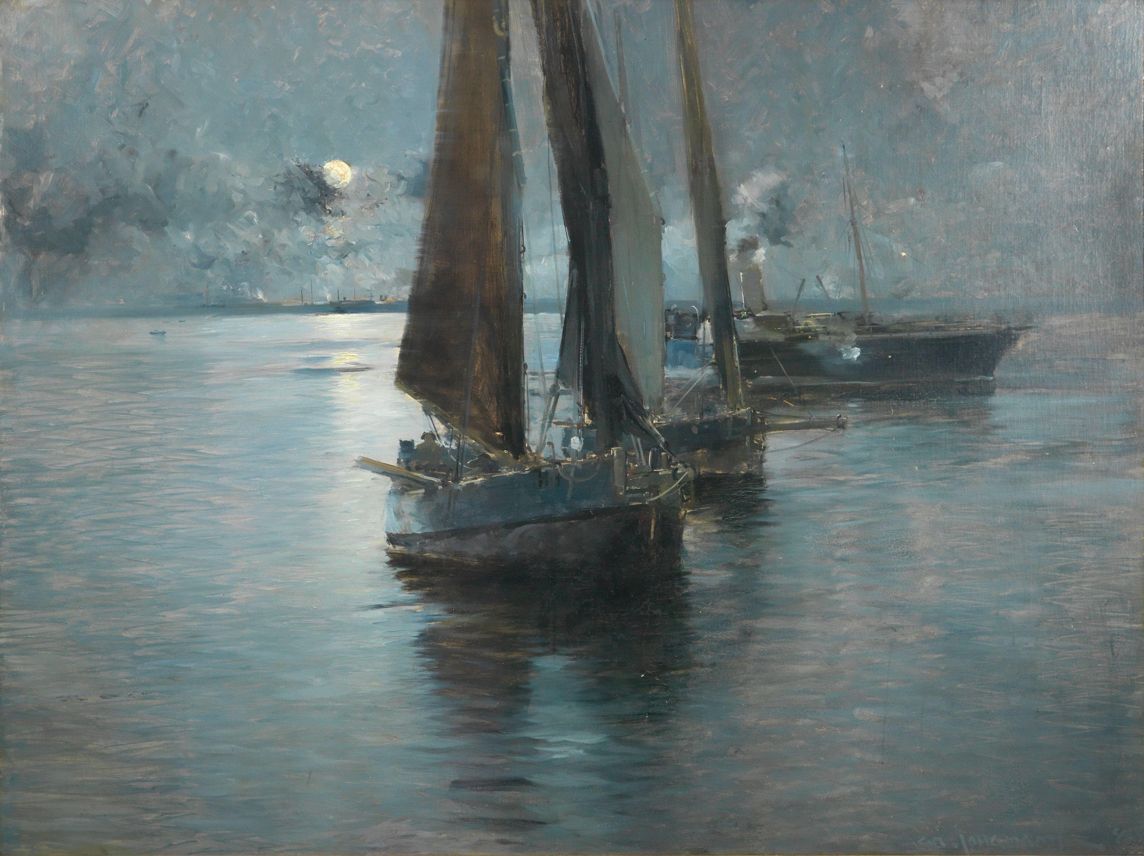 Arvid Johansson - Moonlit Harbour
