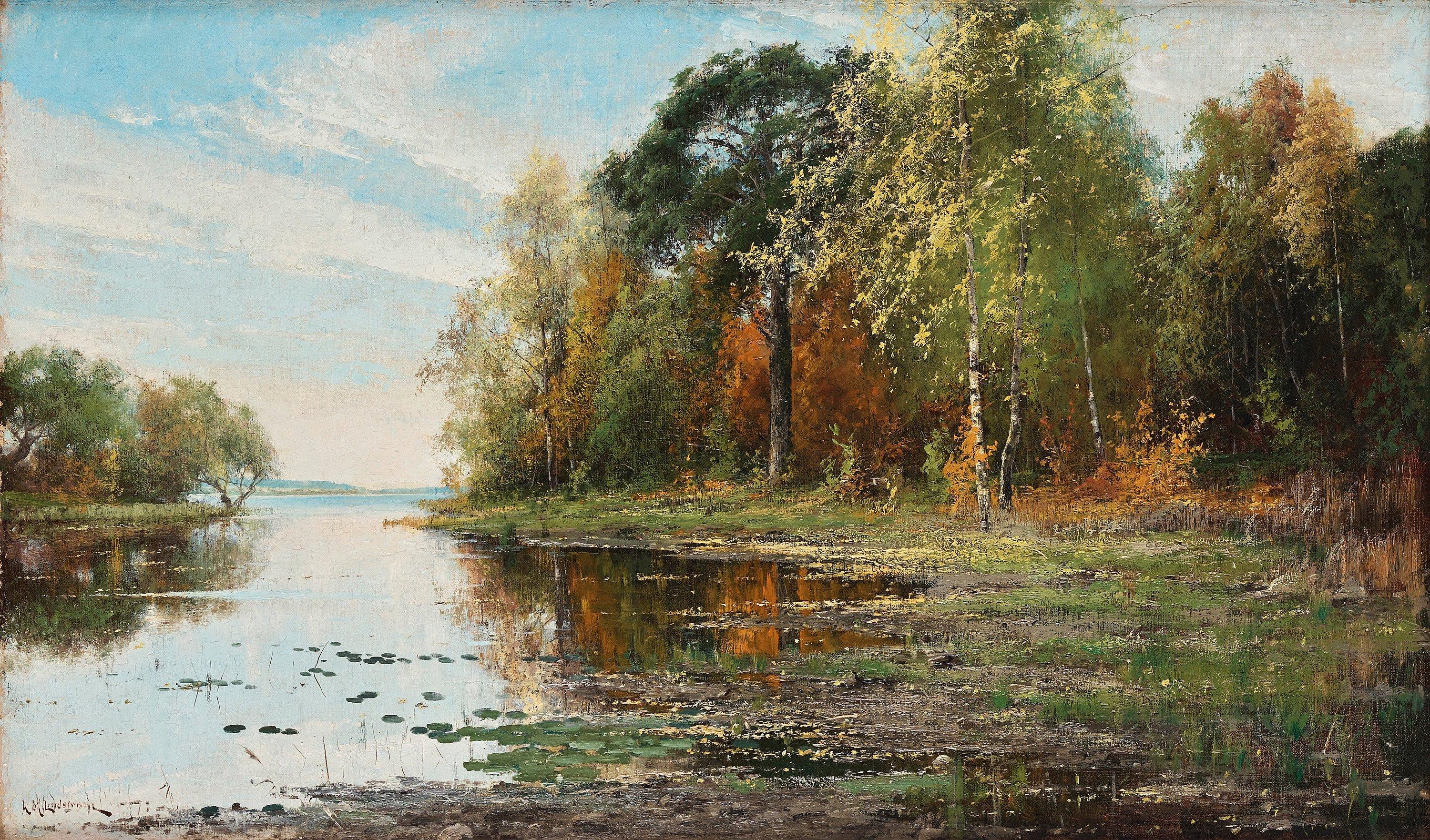 Arvid Mauritz Lindström - Autumn landscape