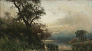 Arvid Mauritz Lindström - Insjölandskap