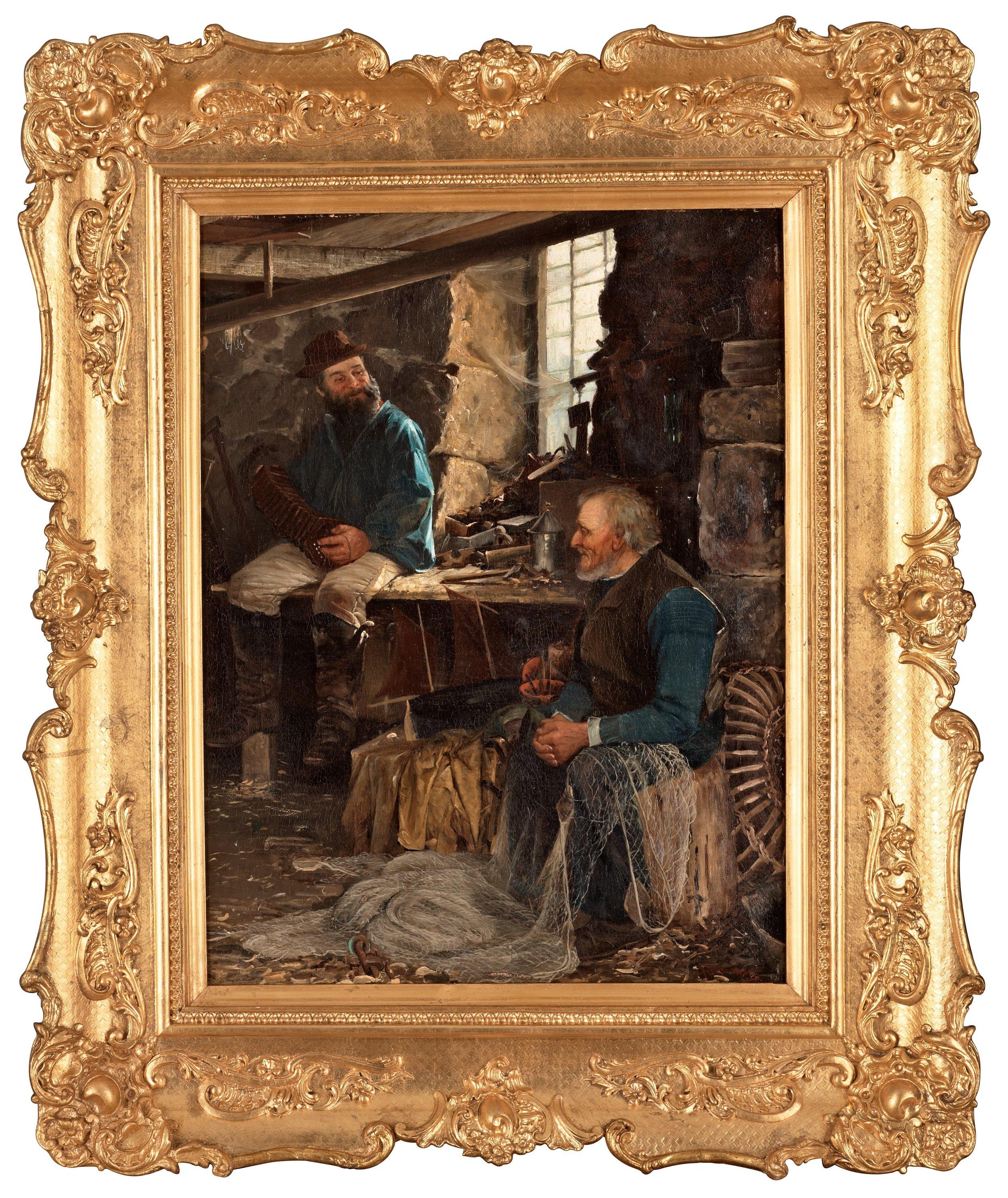 Arvid Mauritz Lindström - Interior of a fisherman\'s cabin