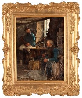 Arvid Mauritz Lindström - Interior of a fisherman\'s cabin