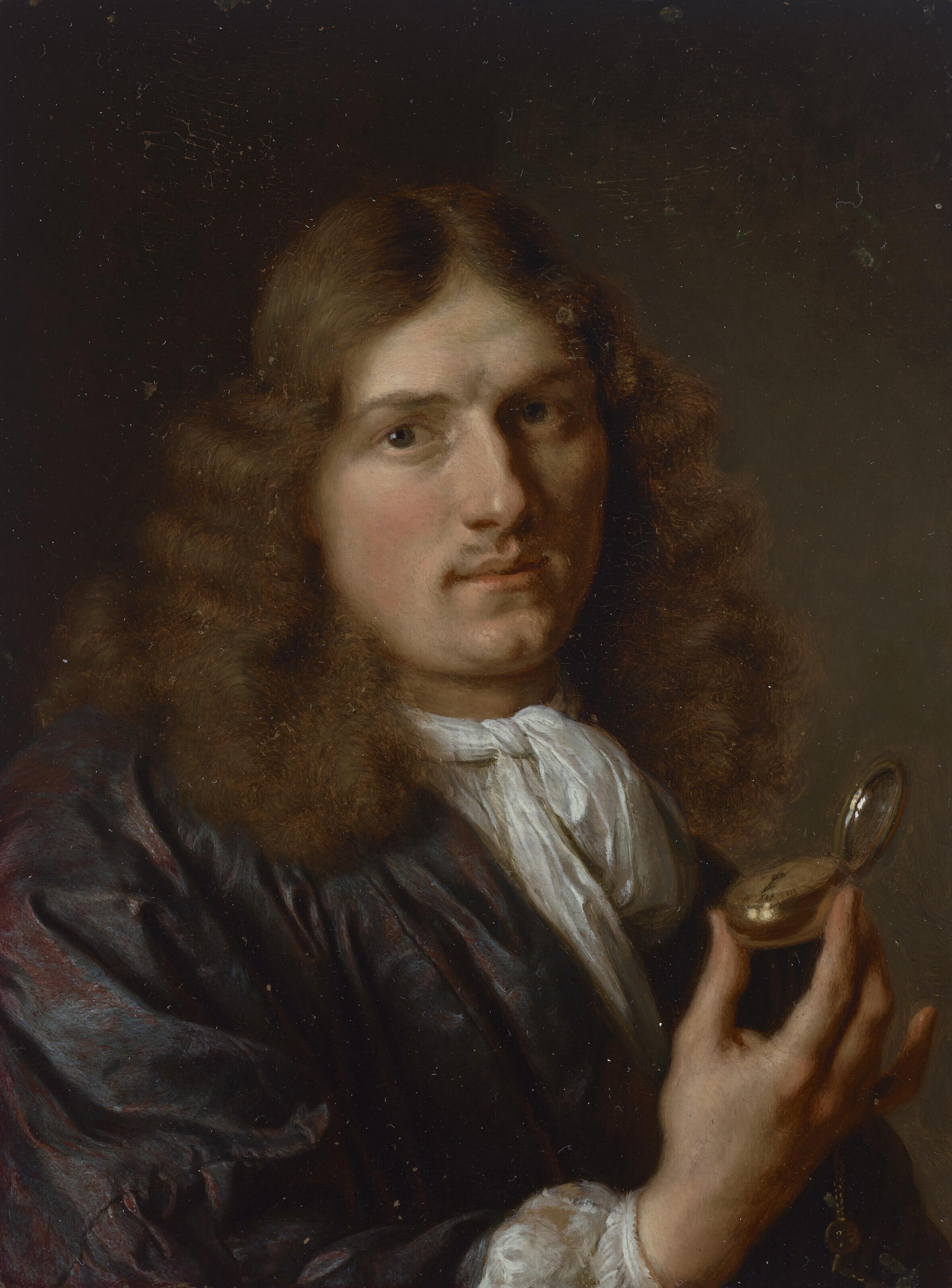 Ary De Vois - Portrait of the artist, half-length, holding a fob watch