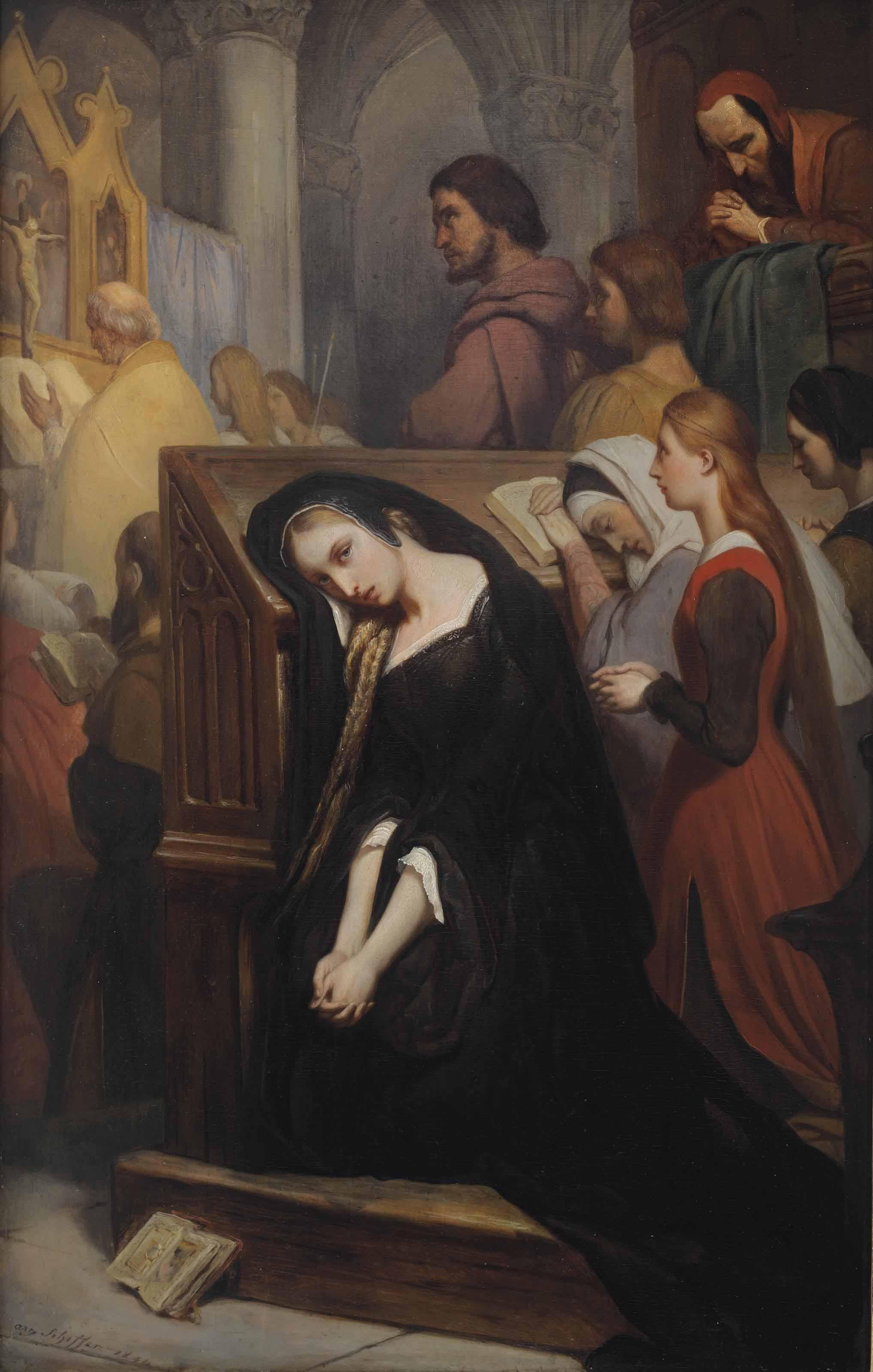 Ary Scheffer - Marguerite in the church