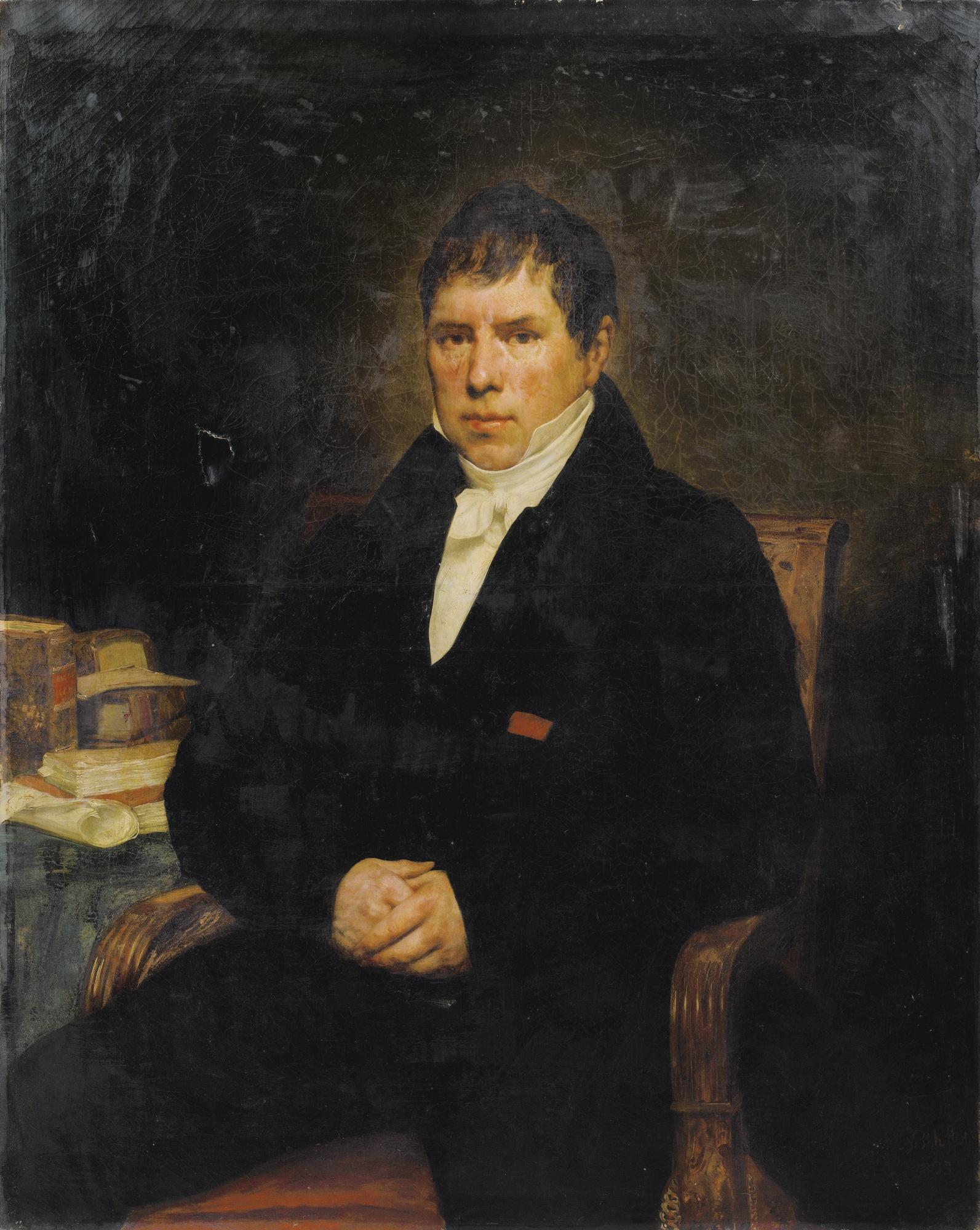 Ary Scheffer - Portrait D\'Homme À Son Bureau