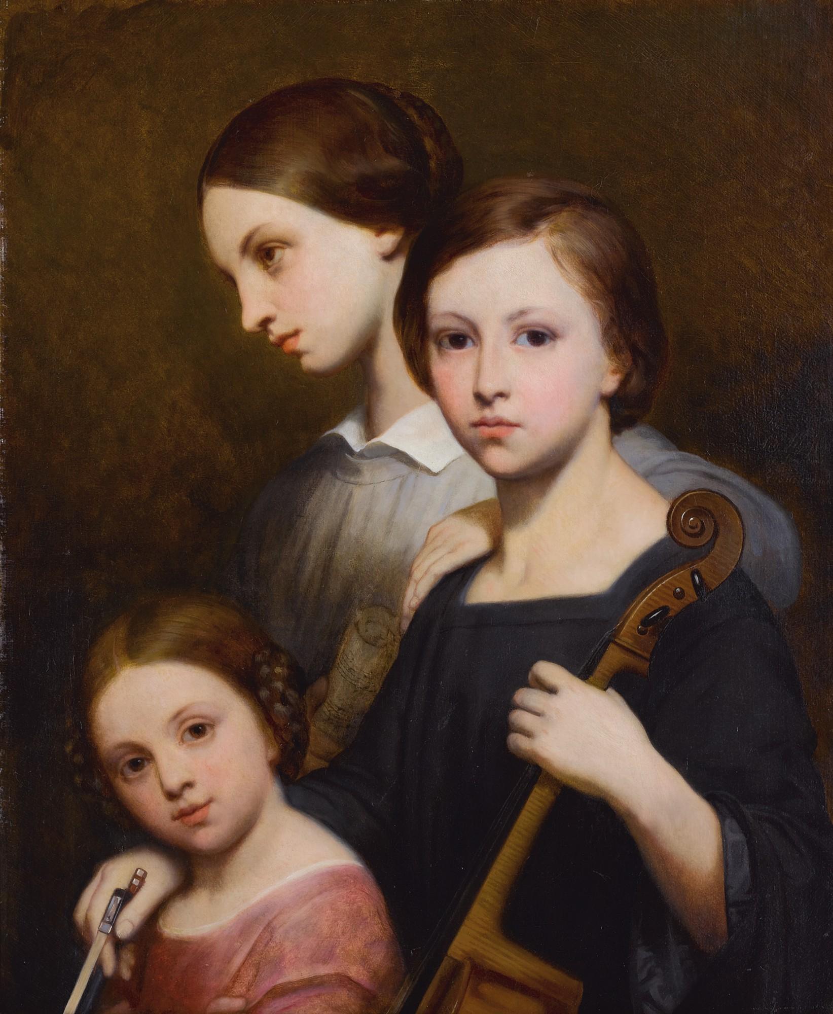 Ary Scheffer - Portrait of René, Cécile and Louise Franchomme