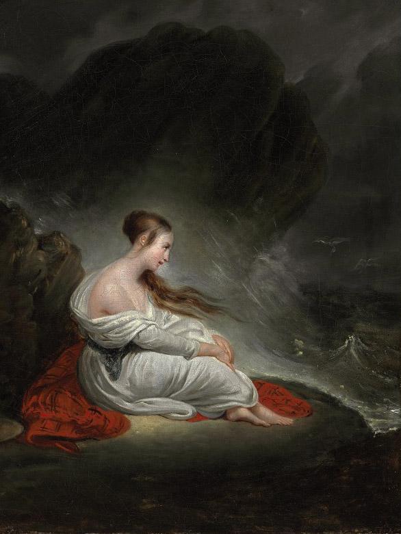 Ary Scheffer - Young woman at the sea
