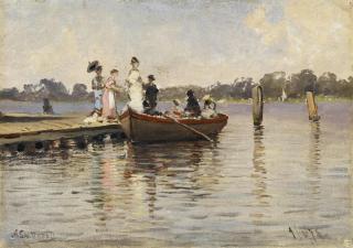 Ascan Lutteroth - Gesellschaft am Bootsteg