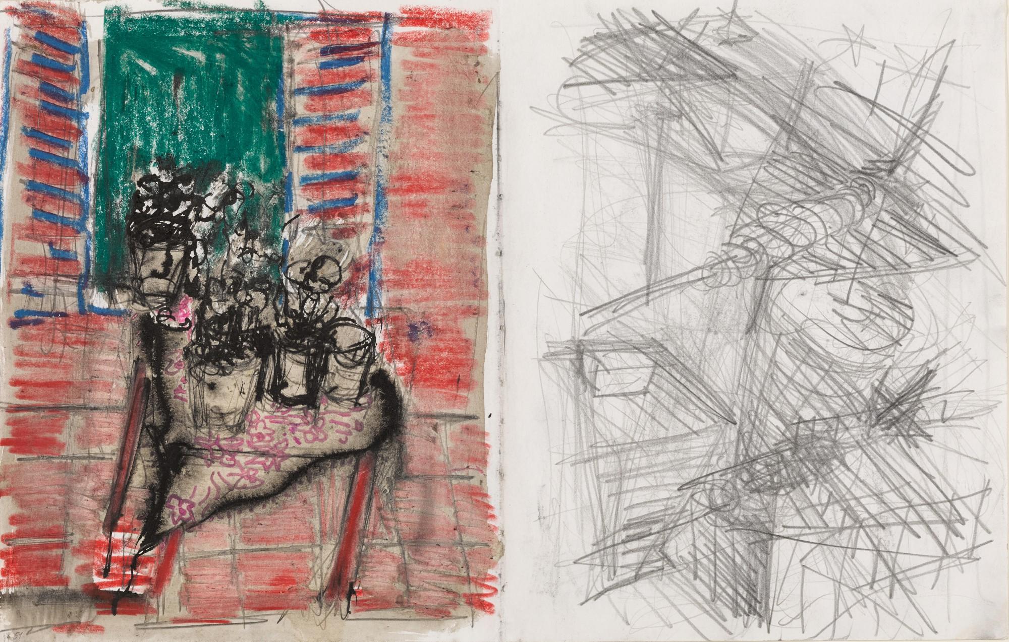 Asim Abu Shakra - Untitled (Airplanes, Cactus Plants On The Window)