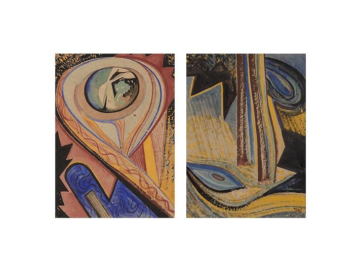 Asit Kumar Haldar - Untitled (Drishti); Untitled (Rasa)