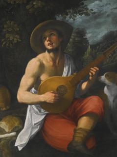 Astolfo Petrazzi - A Youth Playing A Guitar