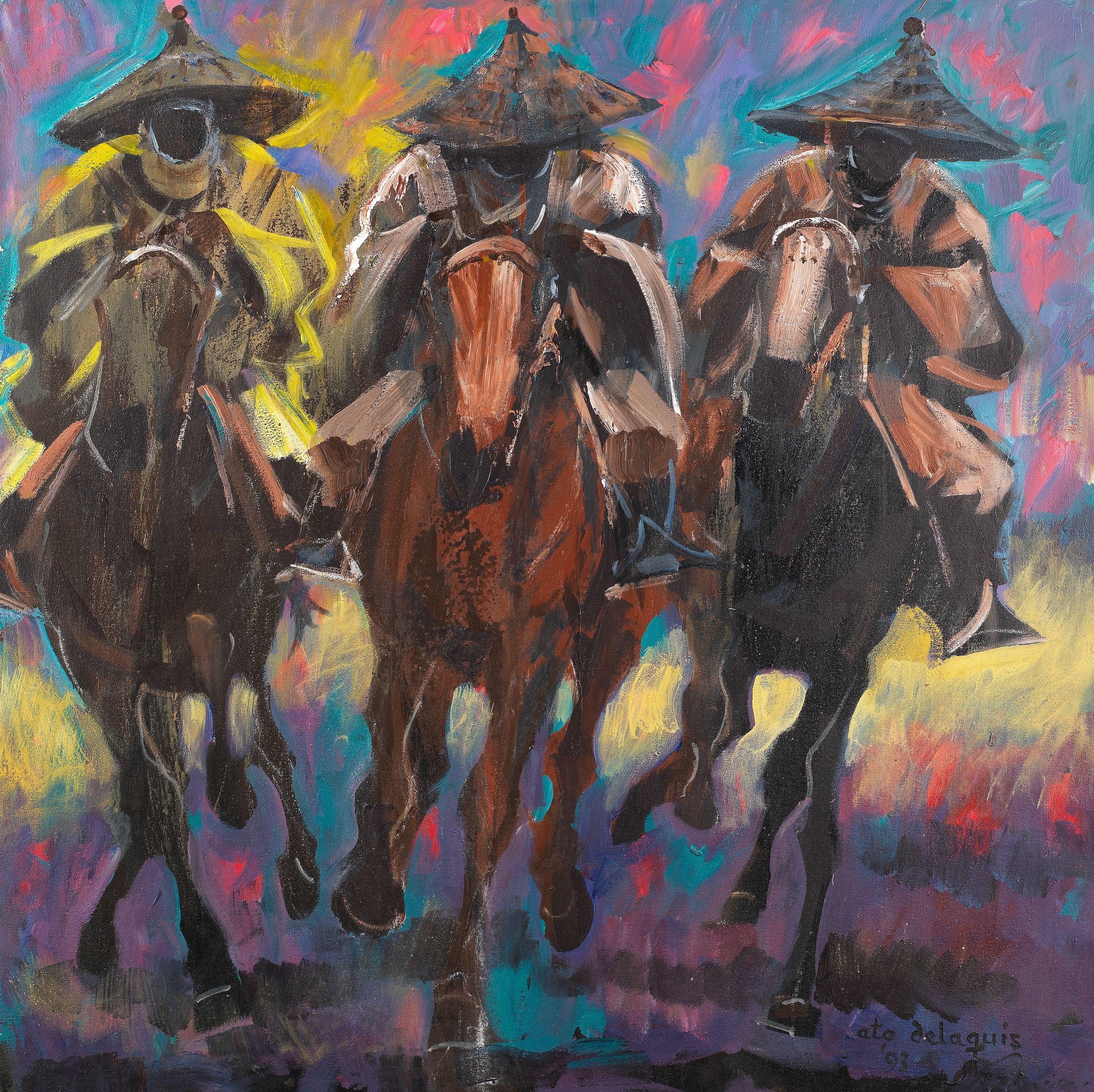 Ato Delaquis - Racing Riders in Conical Hats