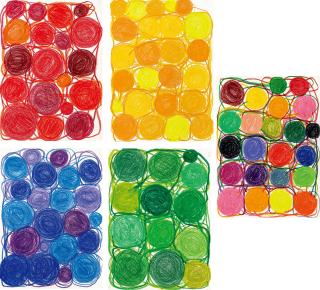 Atsuko Tanaka - Untitled (set of five pieces)(Painted in 2004)