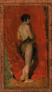 Attilio Pratella - A partially draped female nude