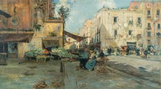 Attilio Pratella - Neapolitanischer Straßenmarkt