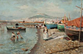 Attilio Pratella - Pescatori al porto