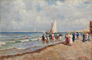 Attilio Pratella - Spiaggia a Portici