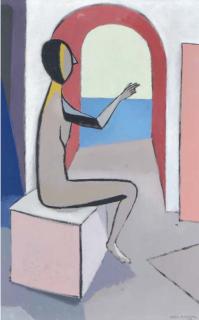 Attilio Salemme - A Figure Seated In An Interior
