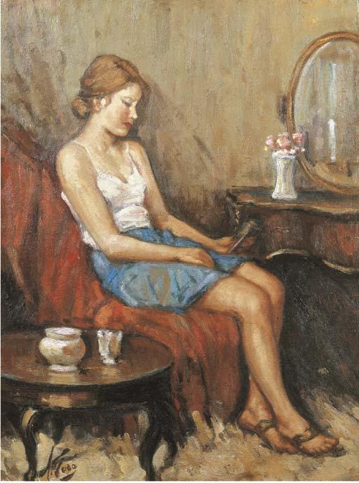 Attilio Toro - Ragazza in interno
