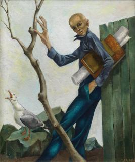 Audrey Cruddas - Artist with a Seagull