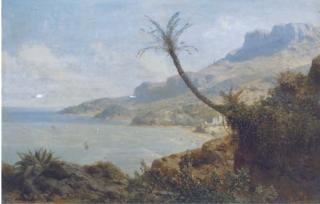 August Albert Zimmermann - A view of a Mediterranean bay