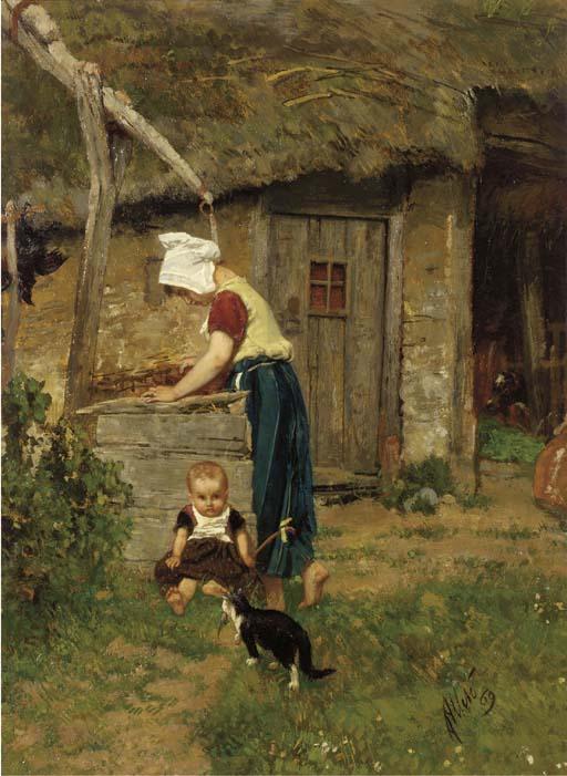 August Allebé - Fetching water