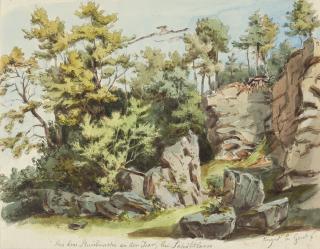 August Christian Geist - „Aus dem Steinbruche an der Isar, bei Schäftlarn“.