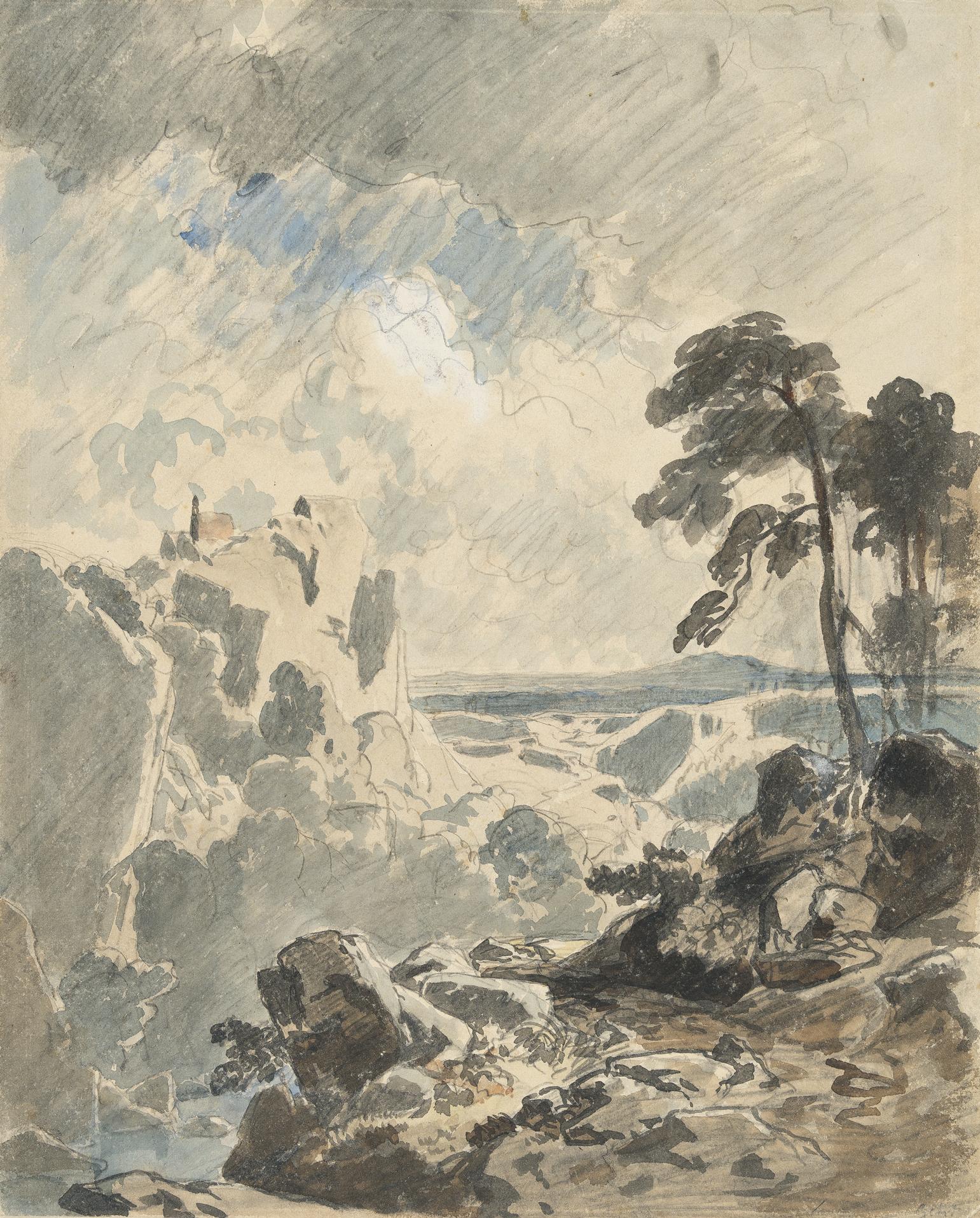 August Christian Geist - Küstenlandschaft unter aufziehendem Wetter