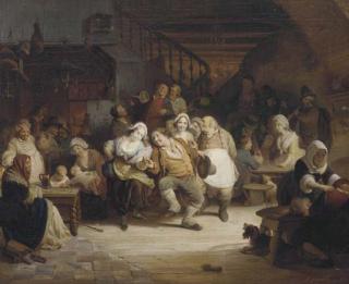 August de Wilde - Figures in a Tavern