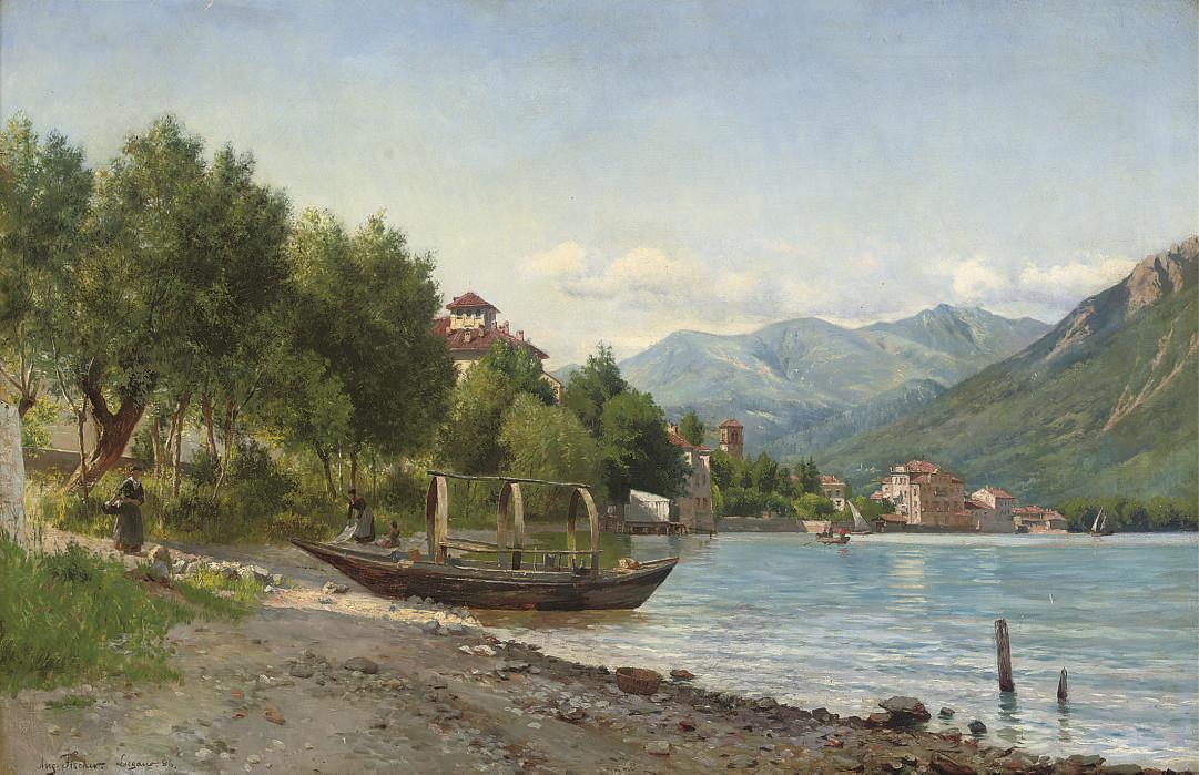 August Fischer - Summer at Lake Lugano