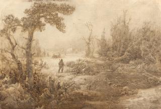 August Friedrich Piepenhagen - Jäger am Waldrand