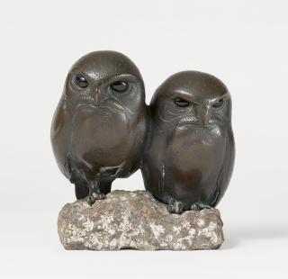 August Gaul - Käuze (Zwei Käuzchen)