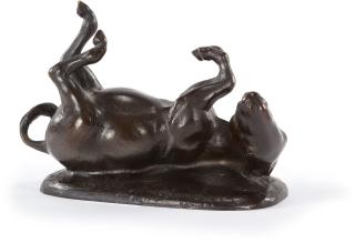 August Gaul - Sich wälzender Esel.