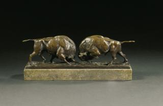 August Gaul - Zwei kämpfende Wisente - Two fighting bison