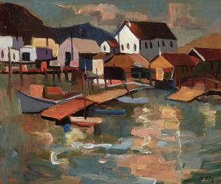August Gay - The Canneries, Monterey 15 x 18in