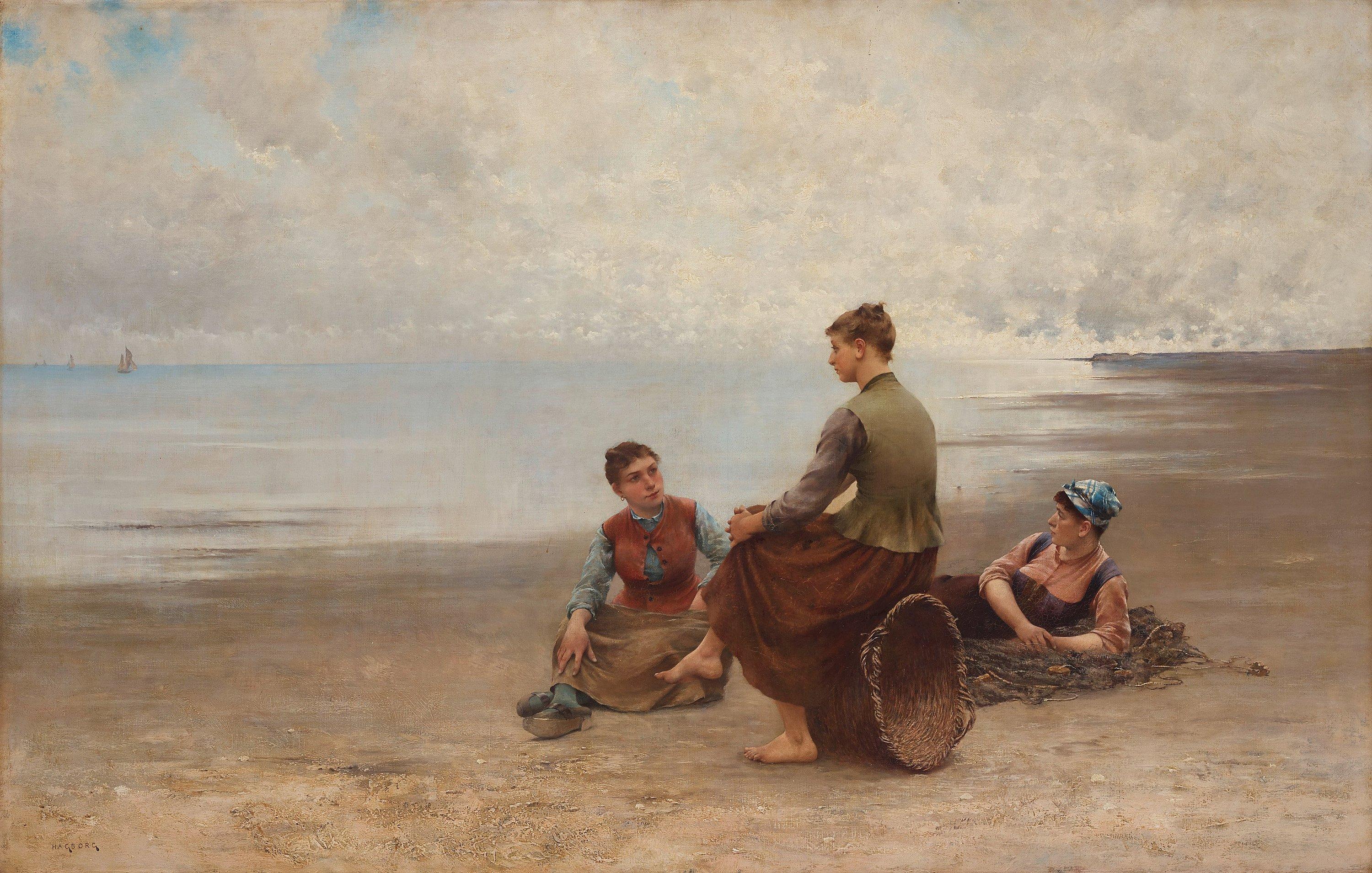 August Hagborg - Mussel pickers on the beach