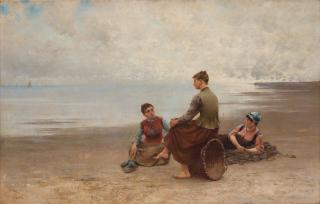 August Hagborg - Mussel pickers on the beach
