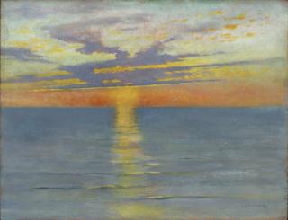 August Hagborg - Solnedgång över havet