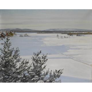 August Hagborg - Swedish Snölandskap (Snowy Landscape)